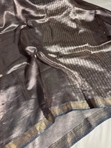 Grey Pure Tissue Silk Banarasi Saree 
