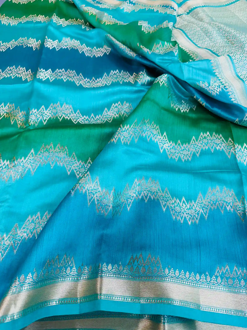 Handbrush Filled Pure Chiniya Silk Banarasi Saree