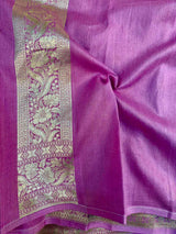 Lavender Shade Pure Munga Silk Saree