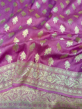 Lavender Shade Pure Munga Silk Saree