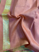 Light Peach Shade Pure Munga Silk Saree