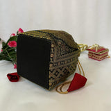 Stunning Black Colour Banarasi Potli Bags