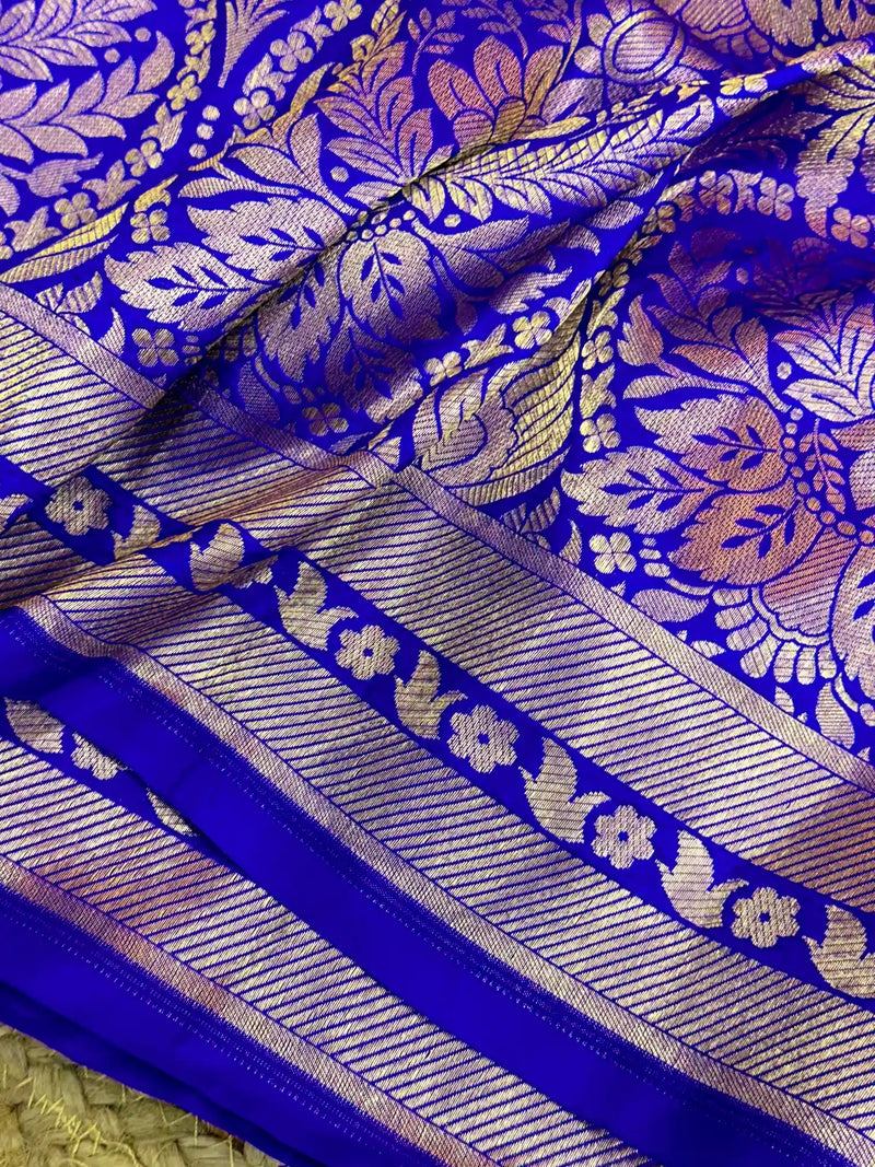 JANHVI KAPOOR INSPIRED PURE KATAN SILK ROYAL BLUE SAREE