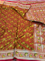 Jamdani Floral Weave Mashru Katan Silk Saree