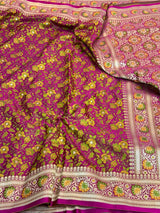  Jamdani Floral Weave Mashru Katan Silk Saree