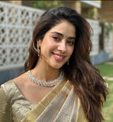 Janhvi Kapoor Inspired Soft Kanchipuram Tissue Silk Saree- Theuseeshop