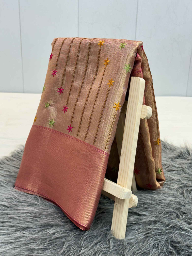 Jyothika Ma’am Inspired Kanjivaram Tissue Embroidered Saree