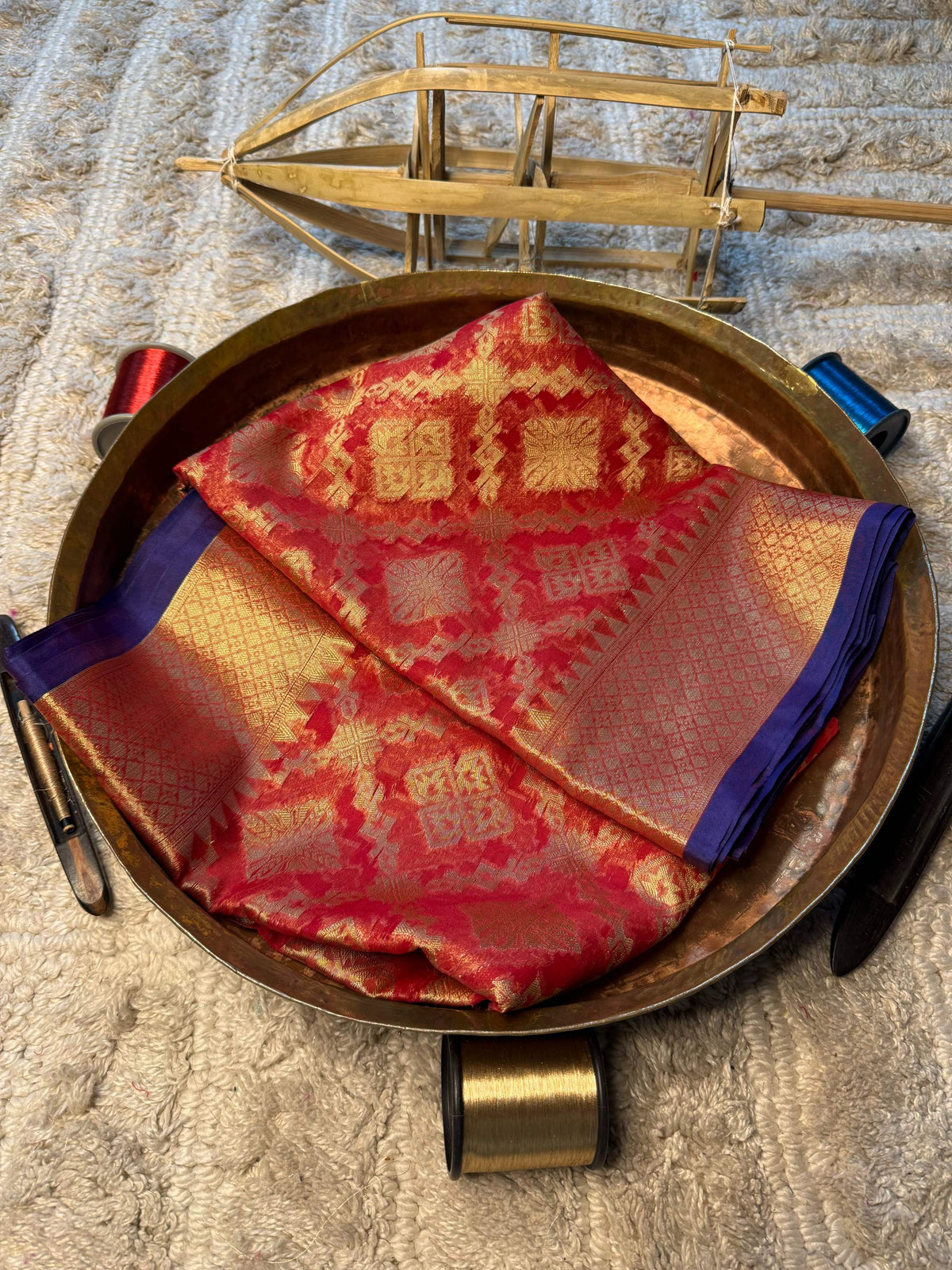 Eccentric zari weave Softsilk Banarasi Saree