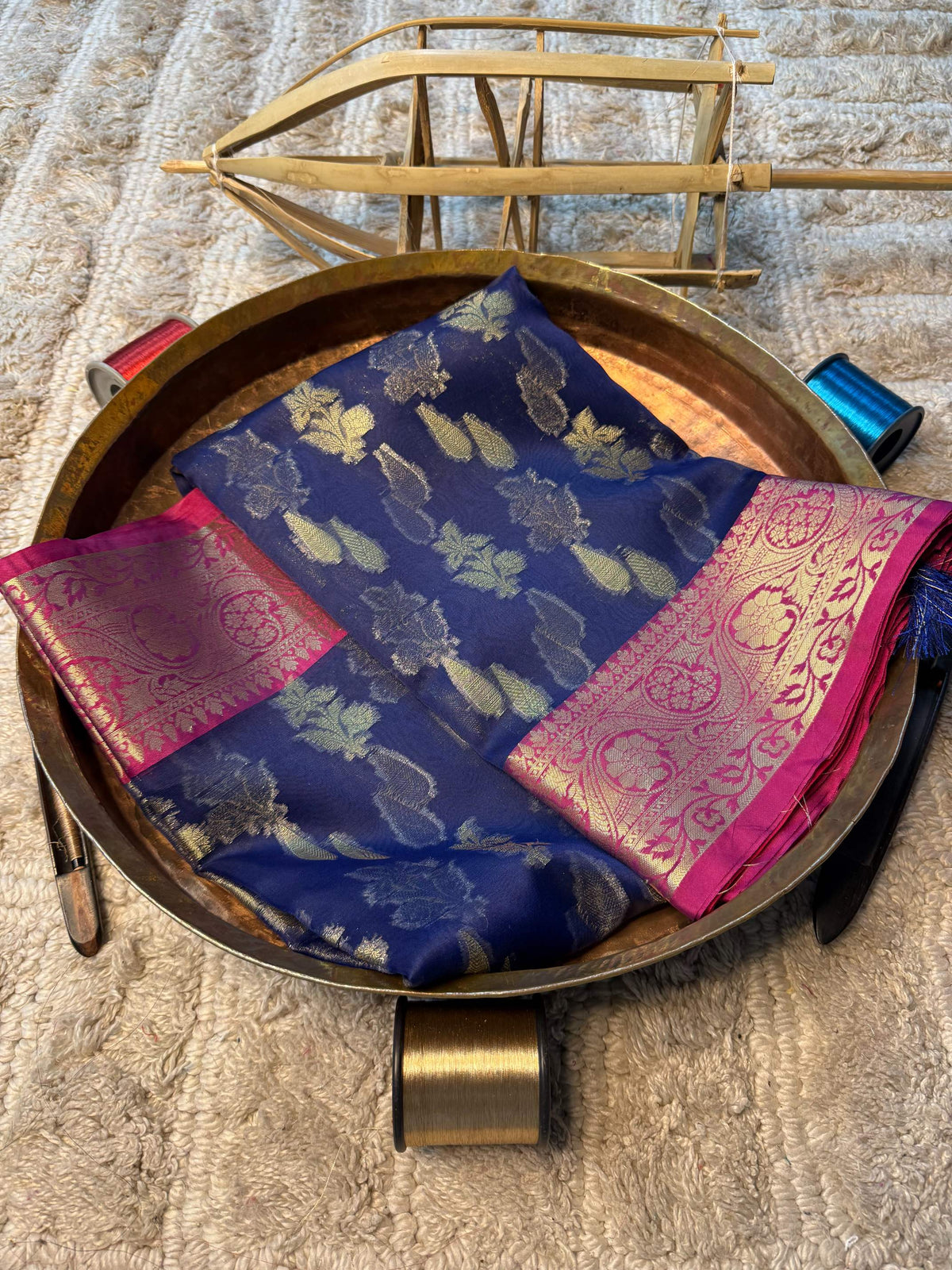 Eccentric zari weave Softsilk Banarasi Saree