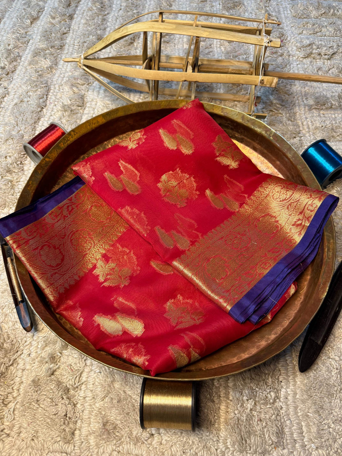 Eccentric zari weave Softsilk Banarasi Saree
