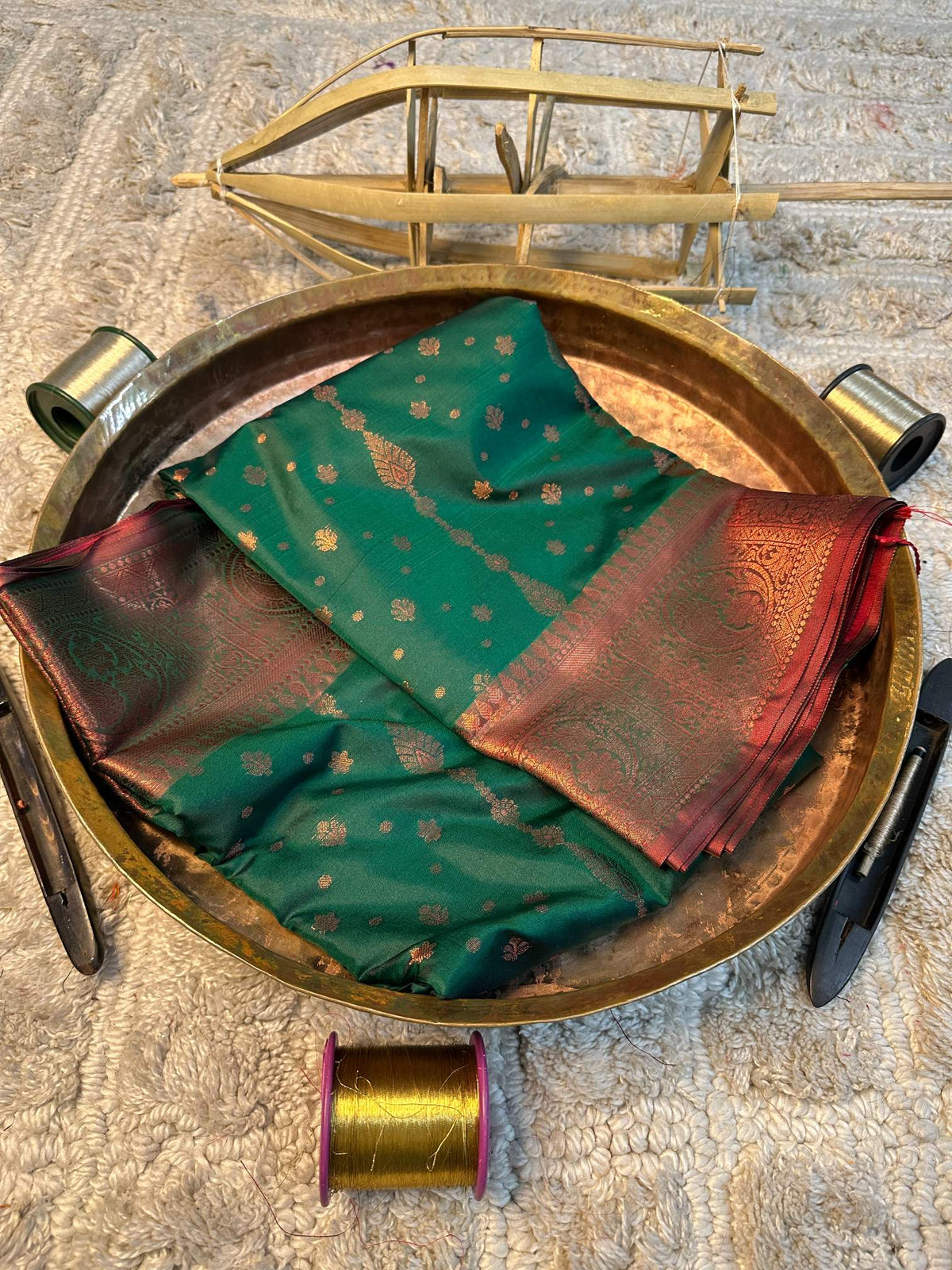 Soft Cotton Silk Rtique Zari Banarasi Saree
