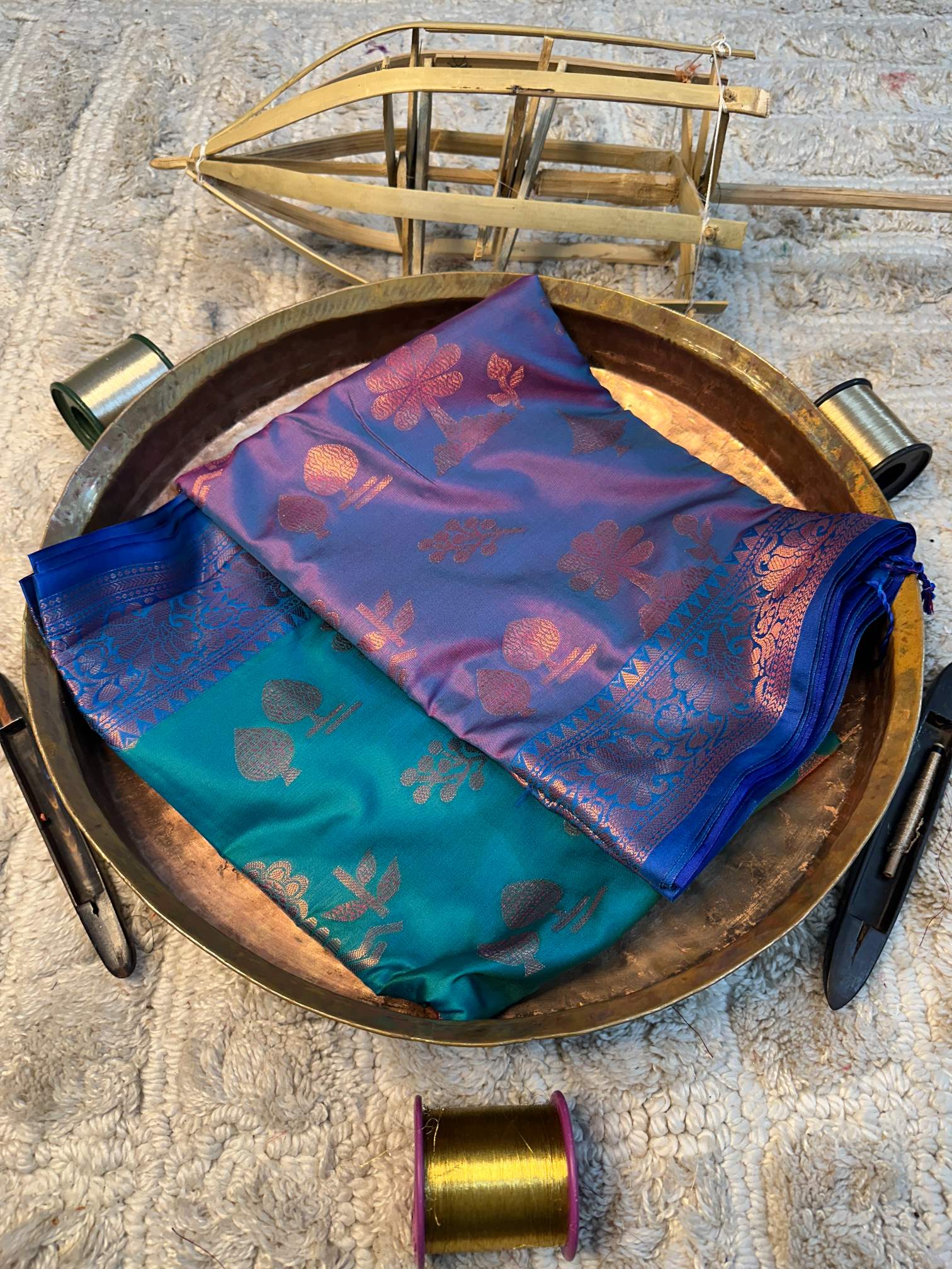 Soft Cotton Silk Rtique Zari Banarasi Saree