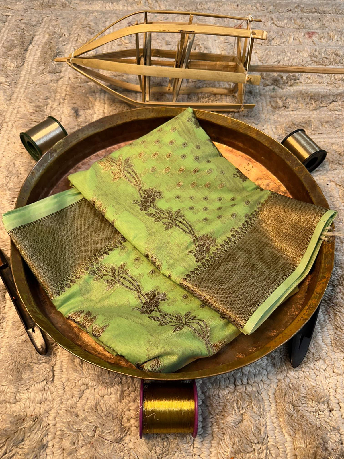 Soft Cotton Silk Rtique Zari Banarasi Saree