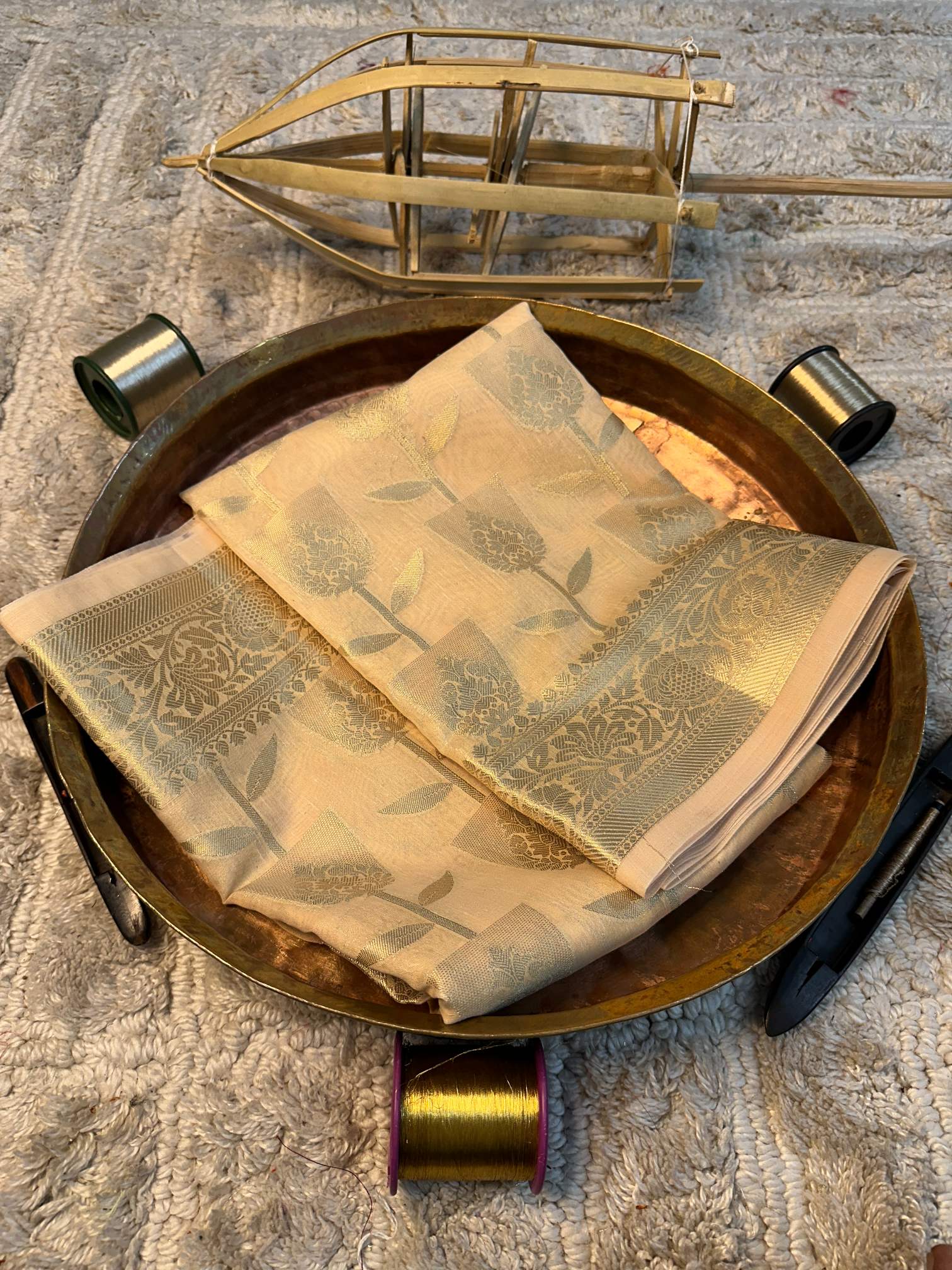 Soft Cotton Silk Rtique Zari Banarasi Saree