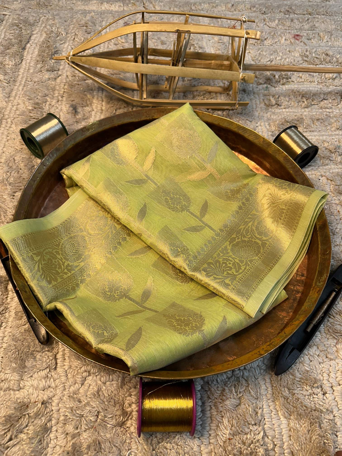 Soft Cotton Silk Rtique Zari Banarasi Saree