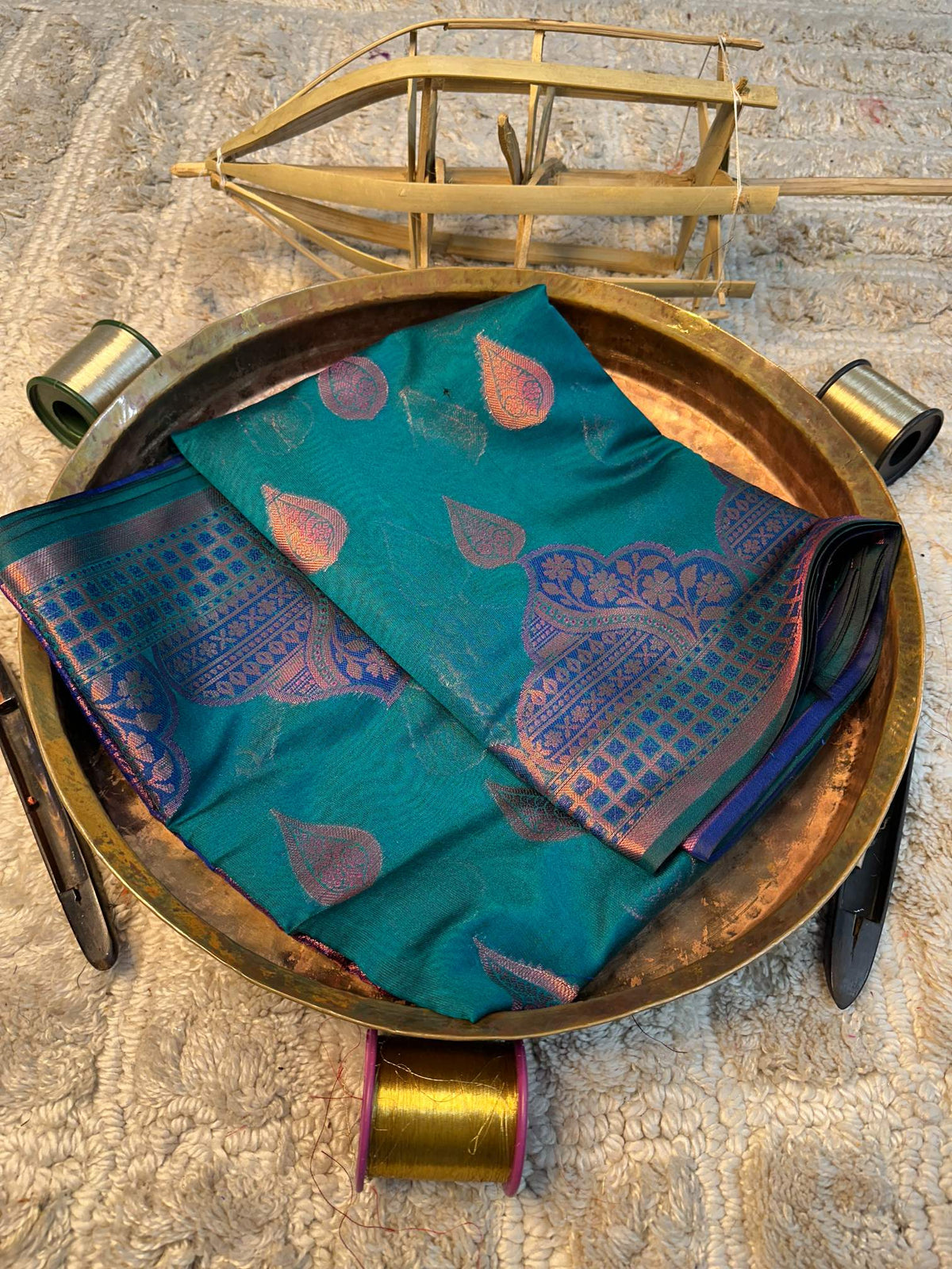 Soft Cotton Silk Rtique Zari Banarasi Saree