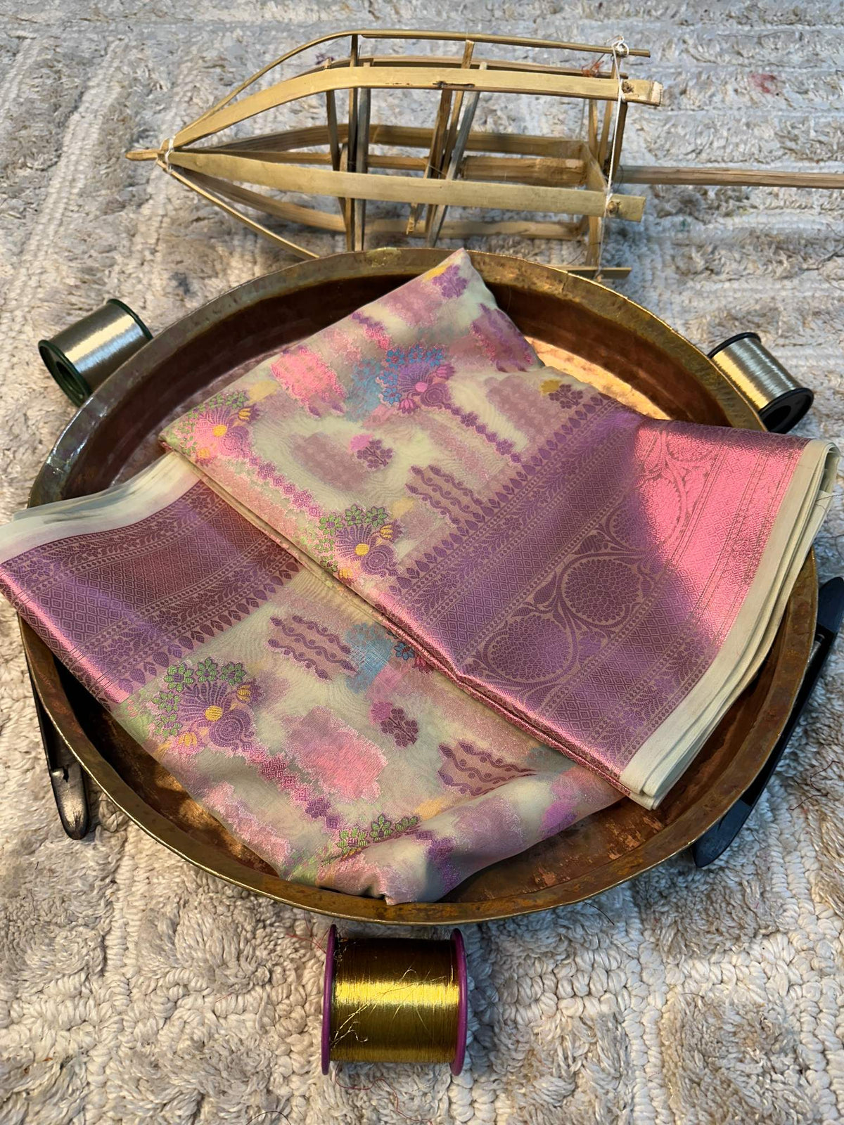 Soft Cotton Silk Rtique Zari Banarasi Saree