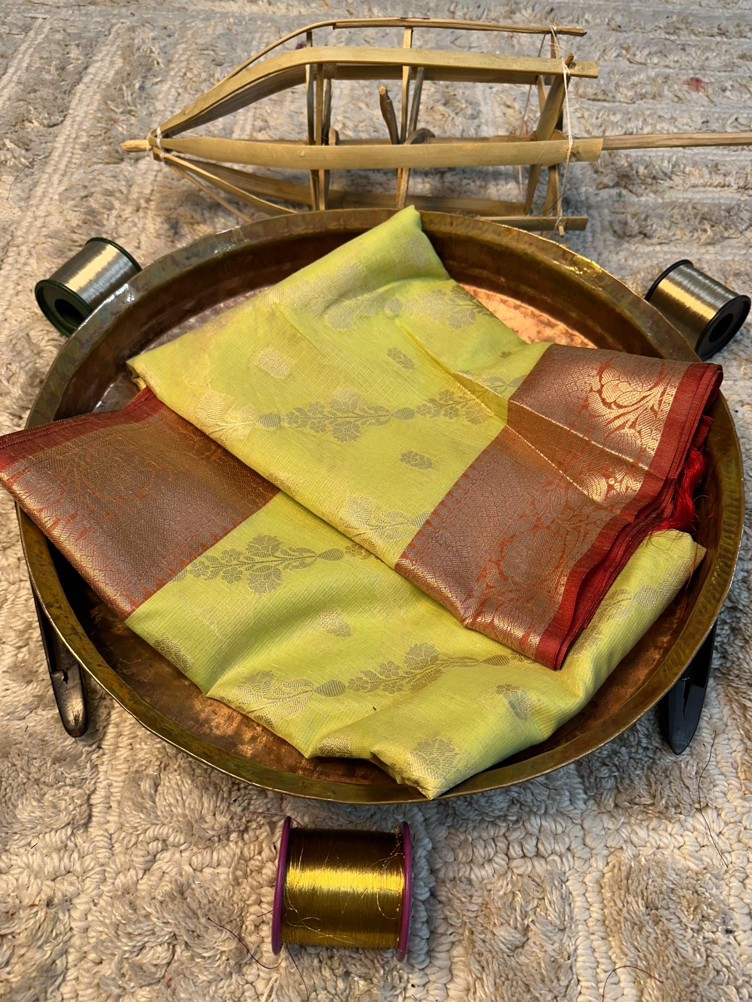 Soft Cotton Silk Rtique Zari Banarasi Saree