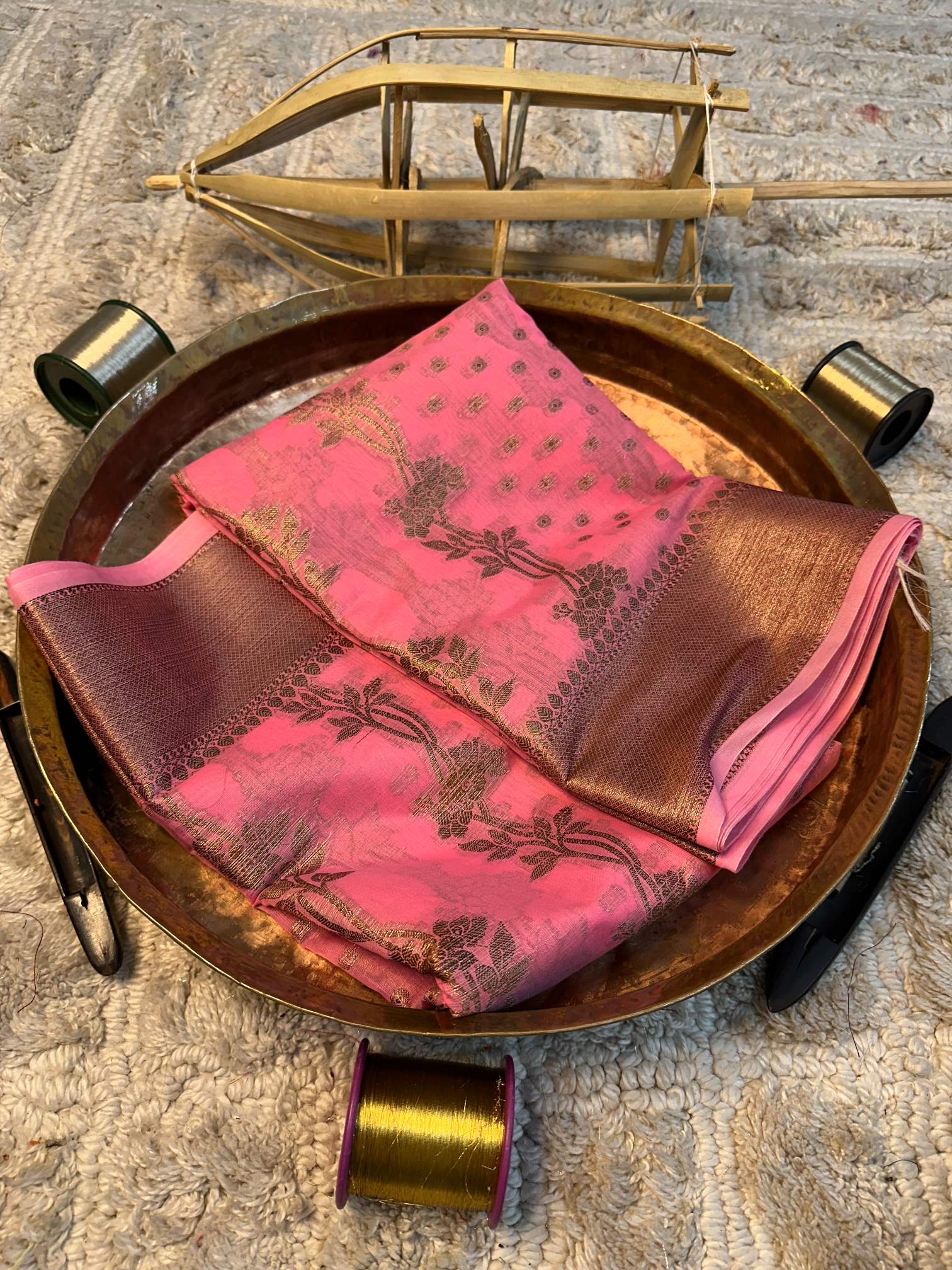 Soft Cotton Silk Rtique Zari Banarasi Saree