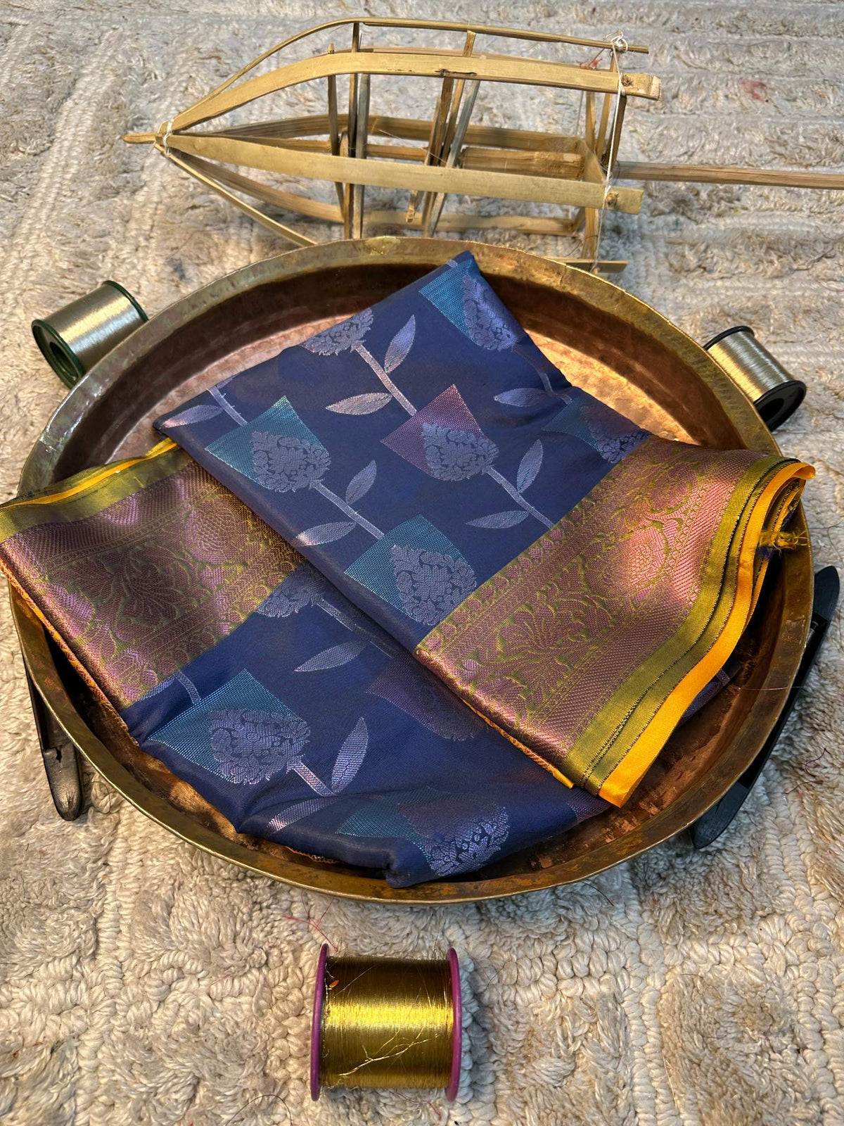 Soft Cotton Silk Rtique Zari Banarasi Saree