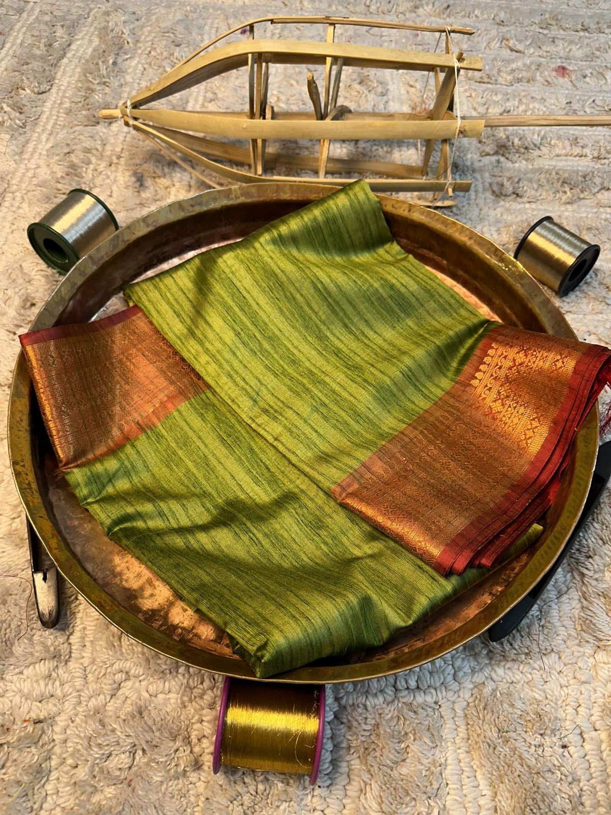 Soft Cotton Silk Rtique Zari Banarasi Saree