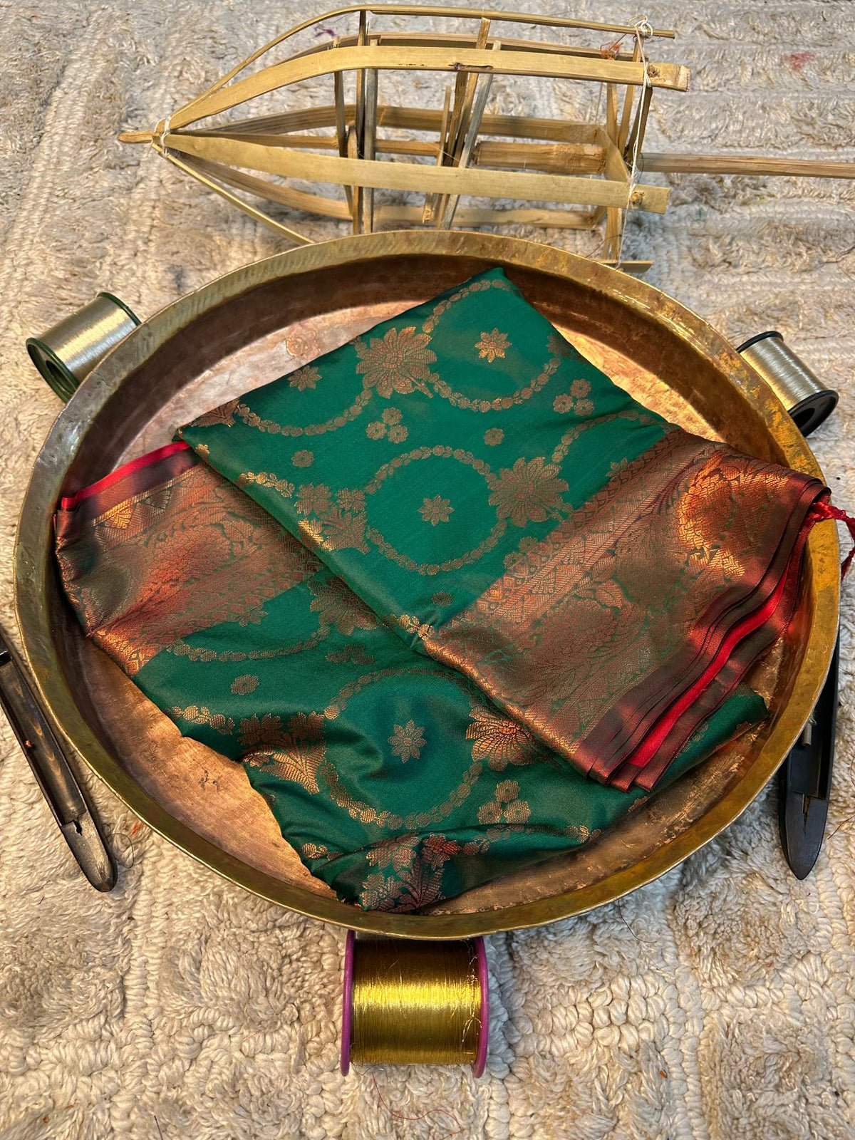 Soft Cotton Silk Rtique Zari Banarasi Saree