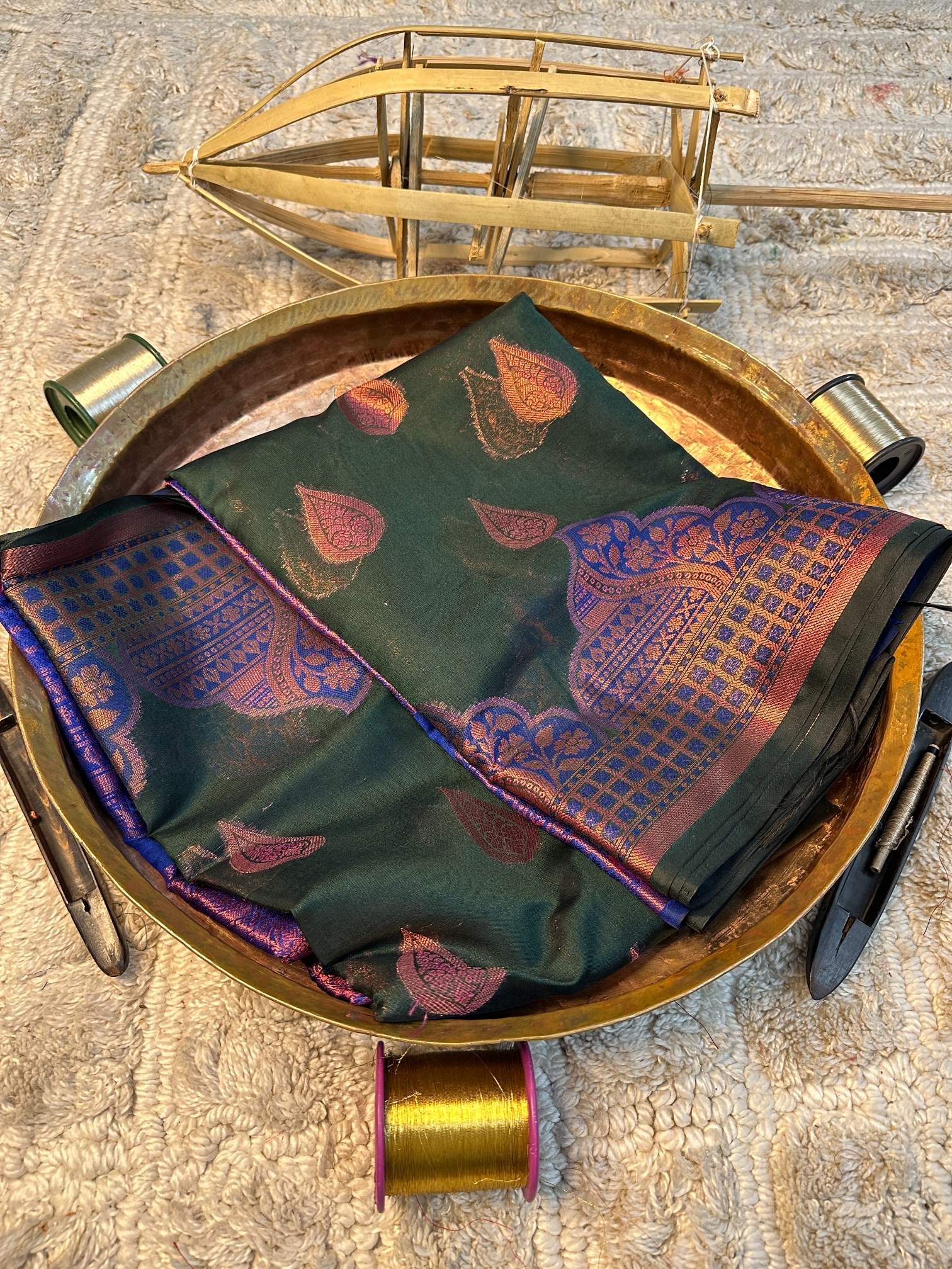 Soft Cotton Silk Rtique Zari Banarasi Saree