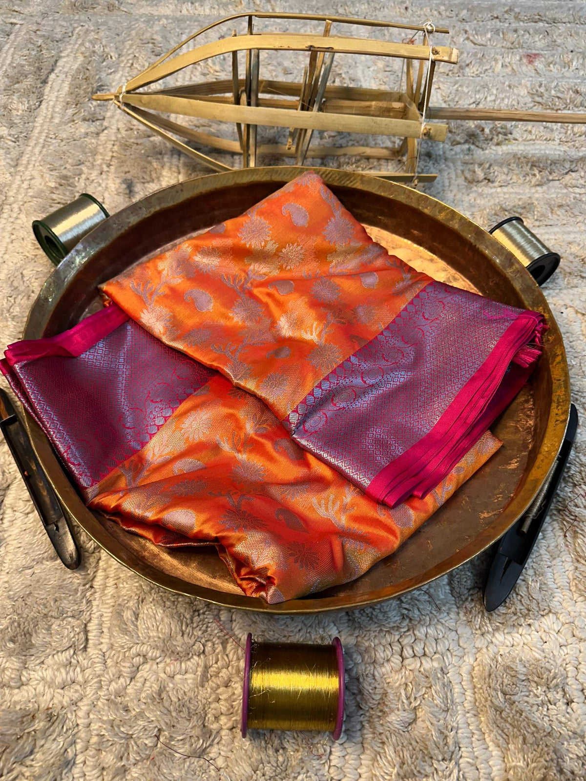 Soft Cotton Silk Rtique Zari Banarasi Saree
