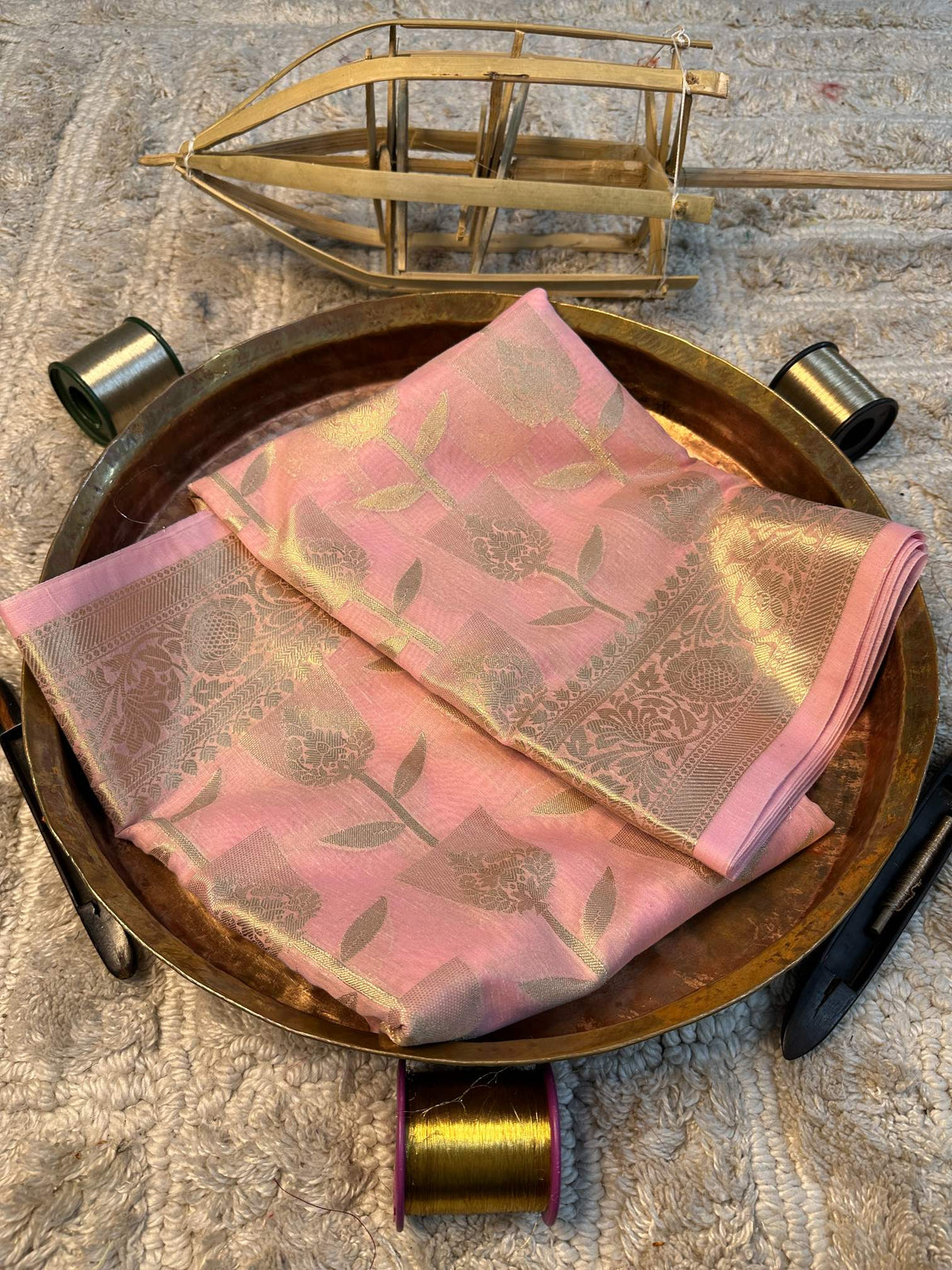 Soft Cotton Silk Rtique Zari Banarasi Saree