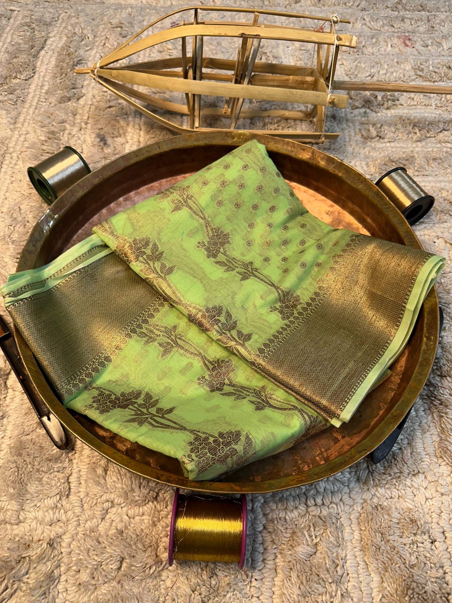 Soft Cotton Silk Rtique Zari Banarasi Saree