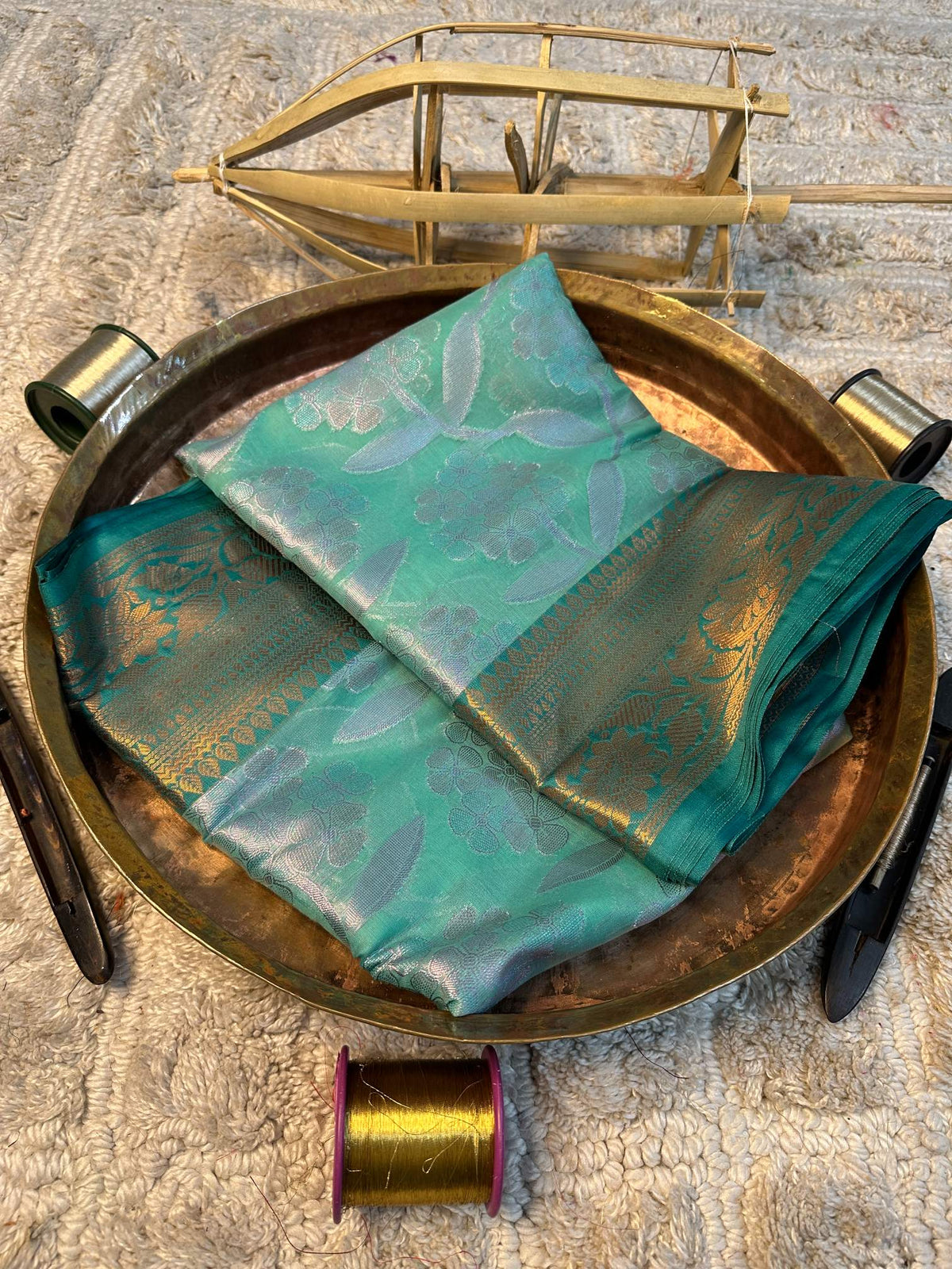 Soft Cotton Silk Rtique Zari Banarasi Saree