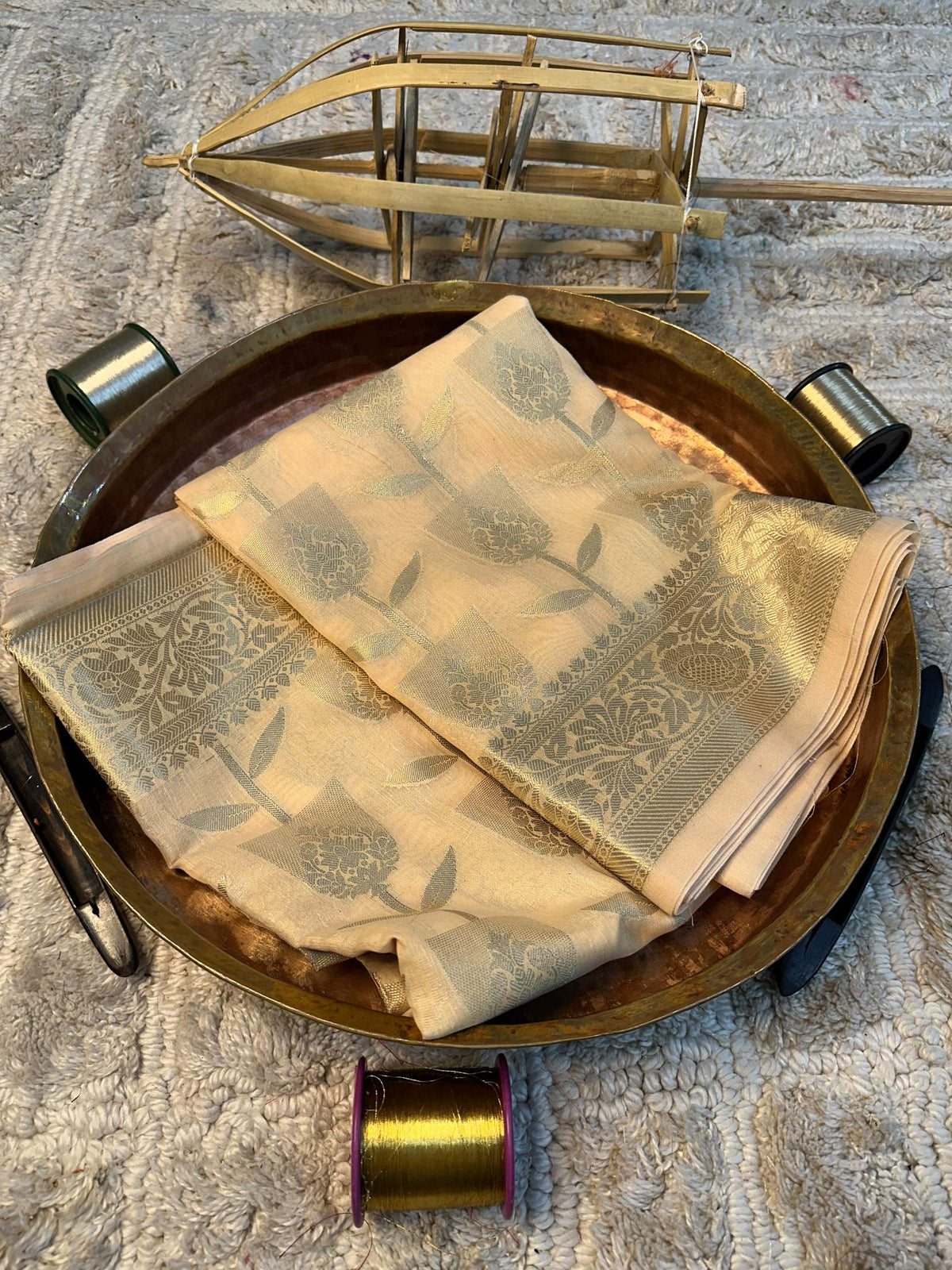 Soft Cotton Silk Rtique Zari Banarasi Saree