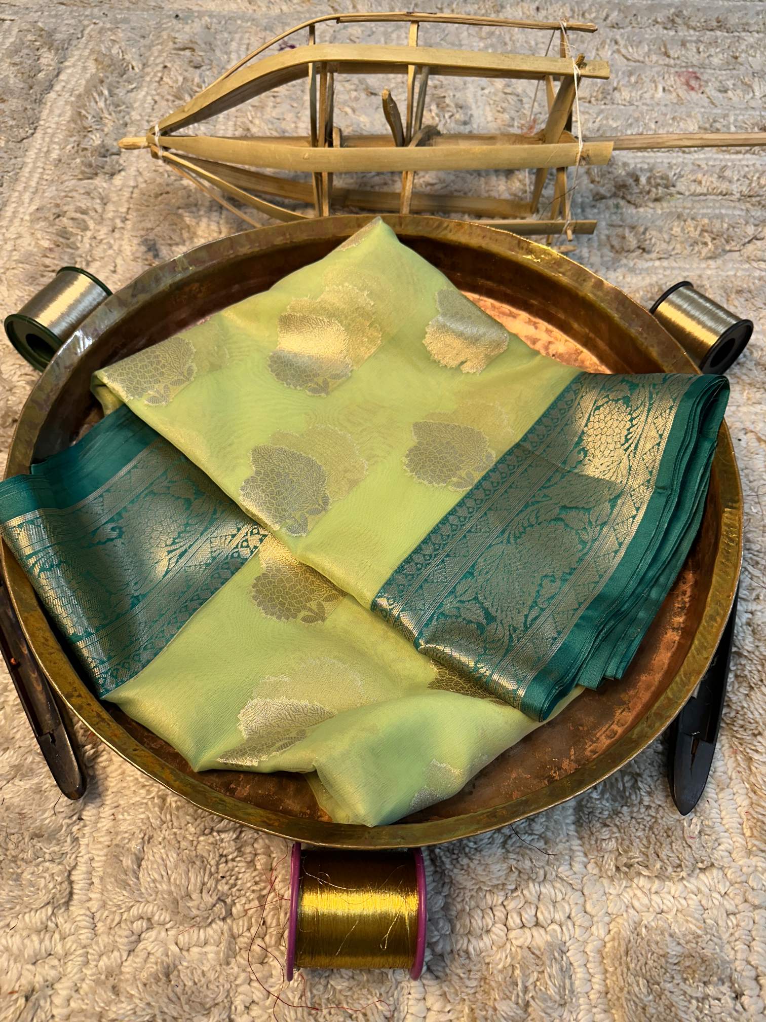 Soft Cotton Silk Rtique Zari Banarasi Saree