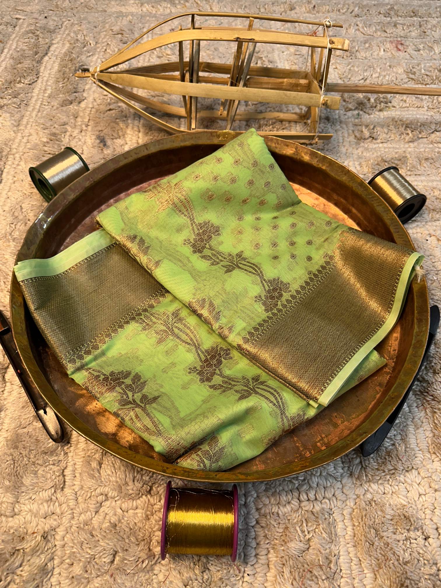 Soft Cotton Silk Rtique Zari Banarasi Saree