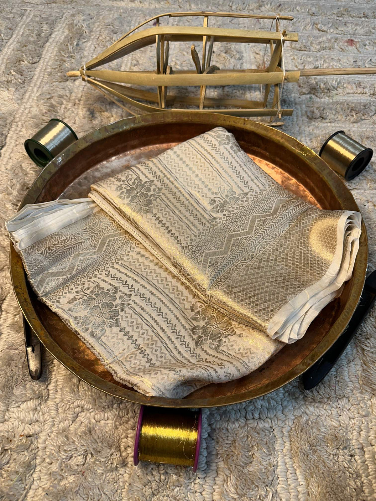 Soft Cotton Silk Rtique Zari Banarasi Saree