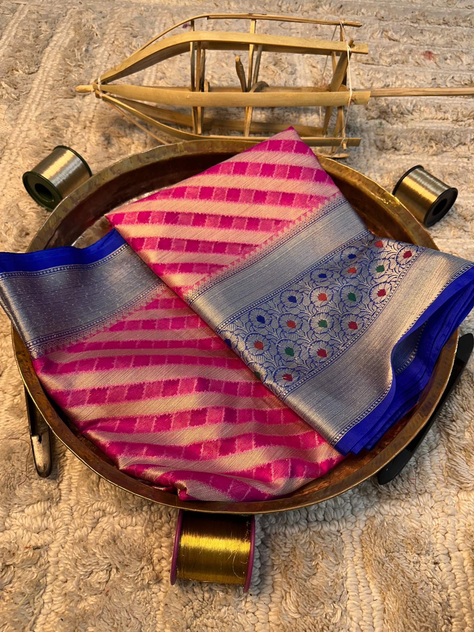 Soft Cotton Silk Rtique Zari Banarasi Saree