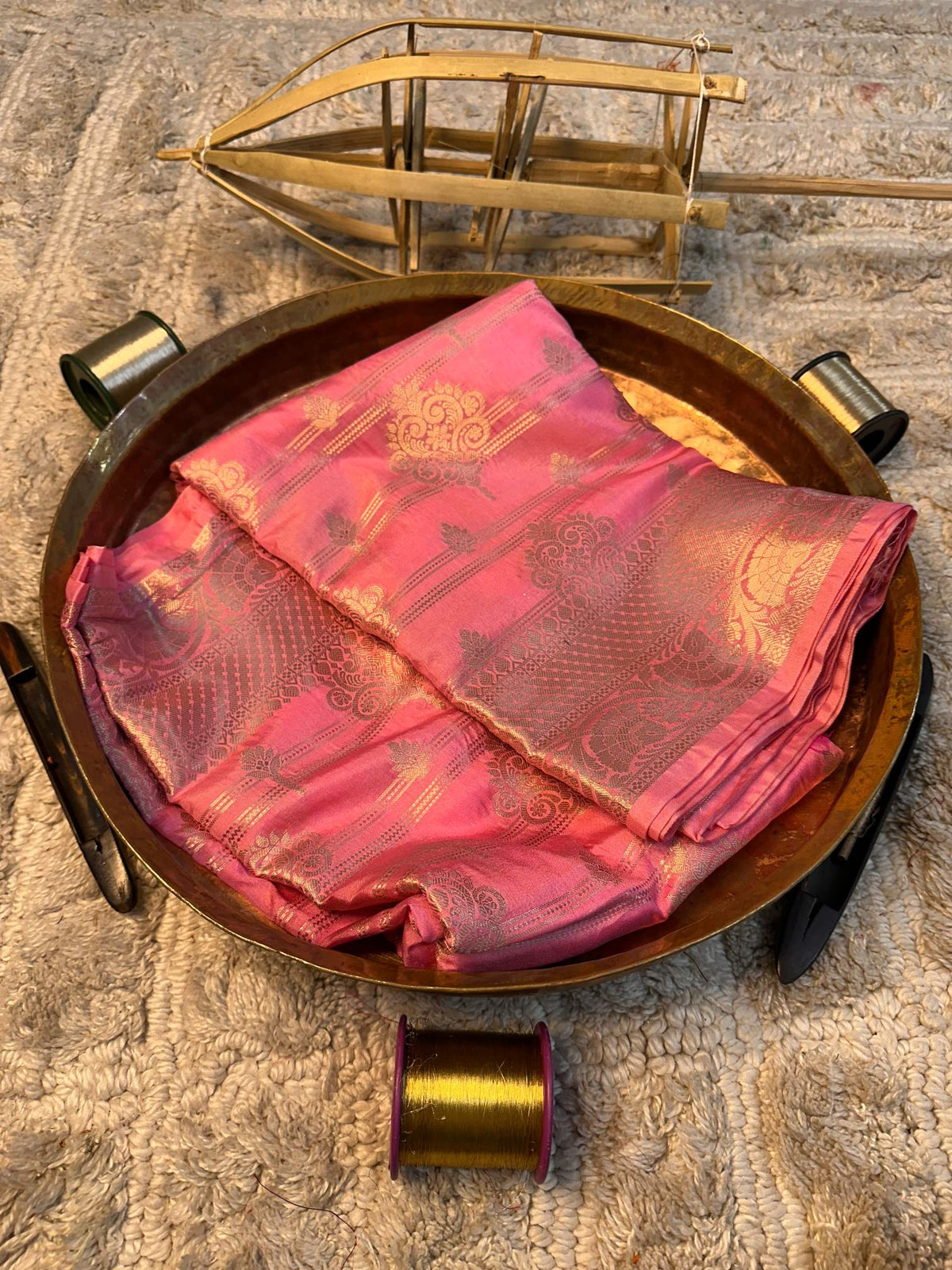 Soft Cotton Silk Rtique Zari Banarasi Saree