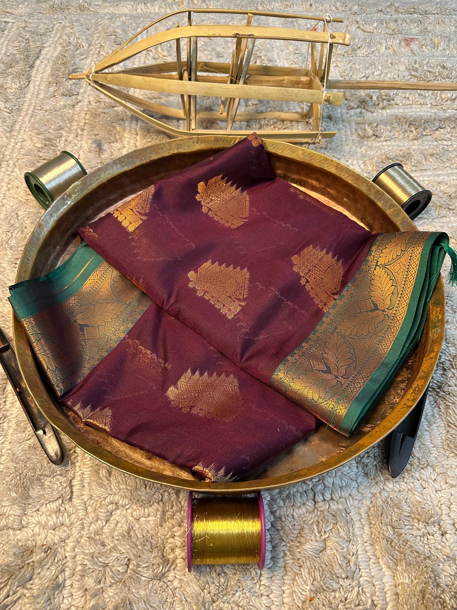 Soft Cotton Silk Rtique Zari Banarasi Saree