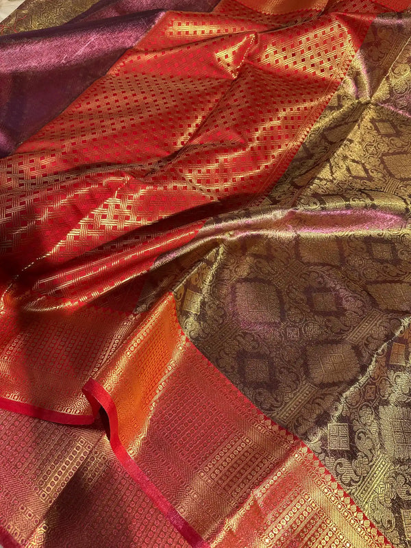 Kathan Tissue Silk Zari Jacquard Banarasi Saree