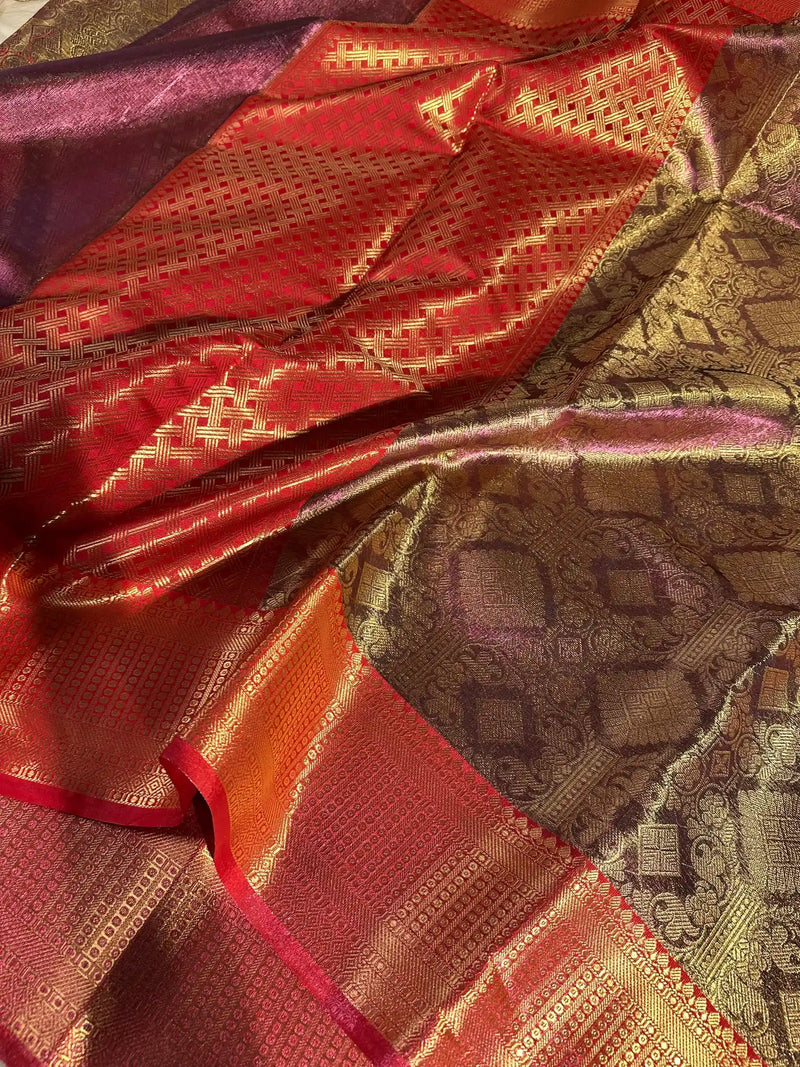 Kathan Tissue Silk Zari Jacquard Banarasi Saree