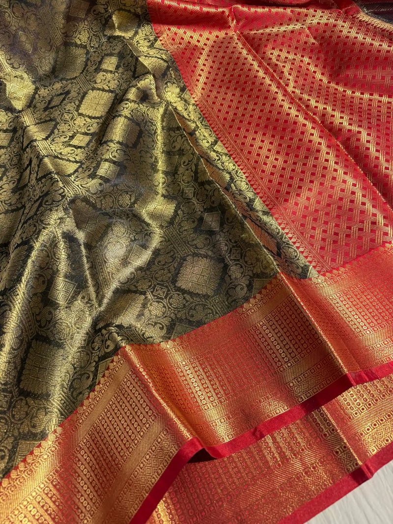 Kathan Tissue Silk Zari Jacquard Banarasi Saree