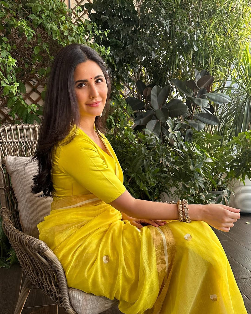 Katrina Kaif Inspired Linen Cotton Silk Saree