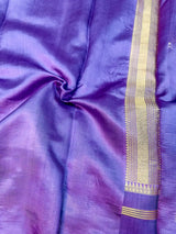 Lavender Pure Raw Mango Silk Banarasi Saree