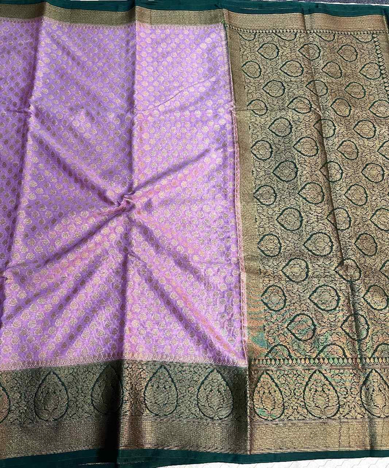 Lavender Warm Silk Banarasi Saree