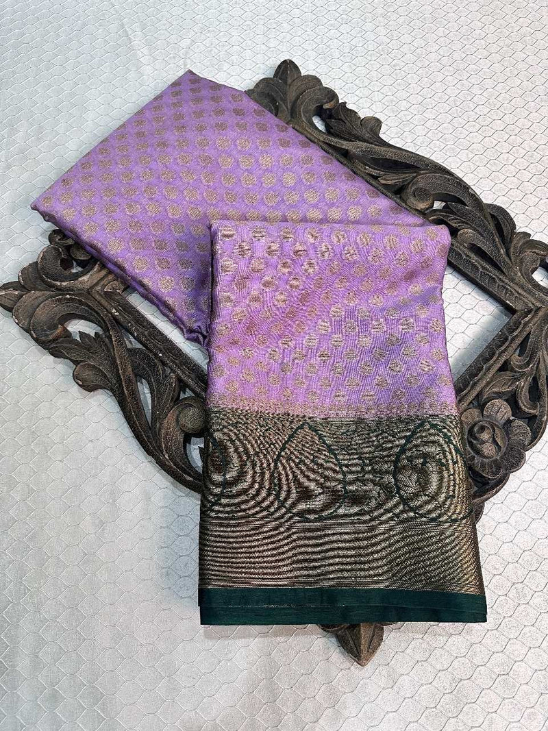 Lavender Warm Silk Banarasi Saree