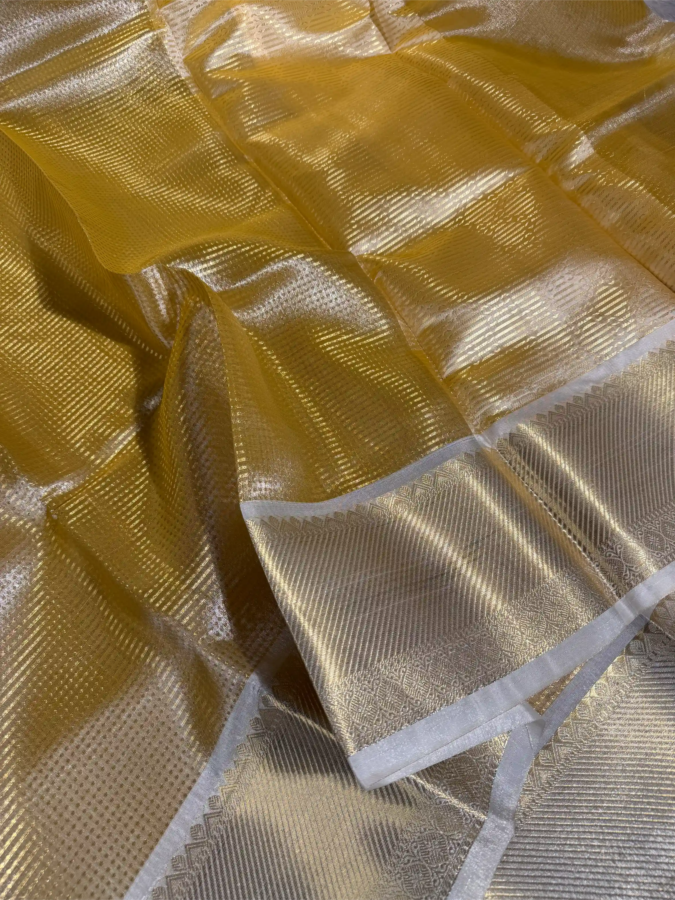 Light Cream Brocade Kanjivaram Tissue Saree