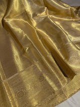 Light Gold Tissue Silk Embossed Weave Banarasi Saree