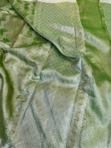 Light Green Soft Tissue Abstract Weave Saree