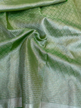 Light Green Soft Tissue Abstract Weave Saree