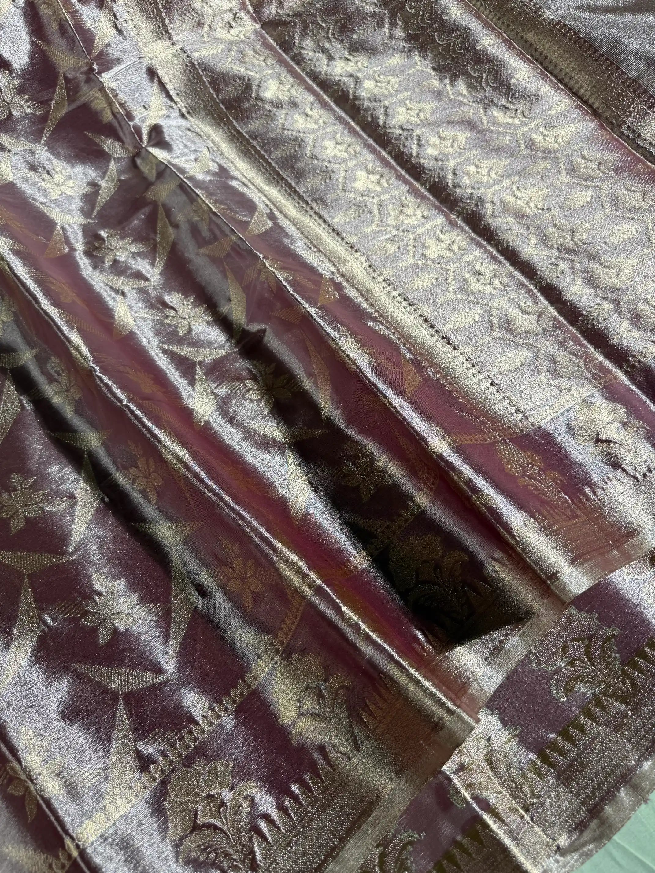 Light Lavender Kathan Tissue Silk Banarasi Saree